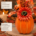 thumbnail image 4 of Artificial Foam Pumpkin Table Centerpiece, Fall Harvest Arrangement with Maple Leaves Berries Sunflower Gourds, Halloween Thanksgiving Decor for Home Dining Table Mantel Shelf, E, 4 of 8