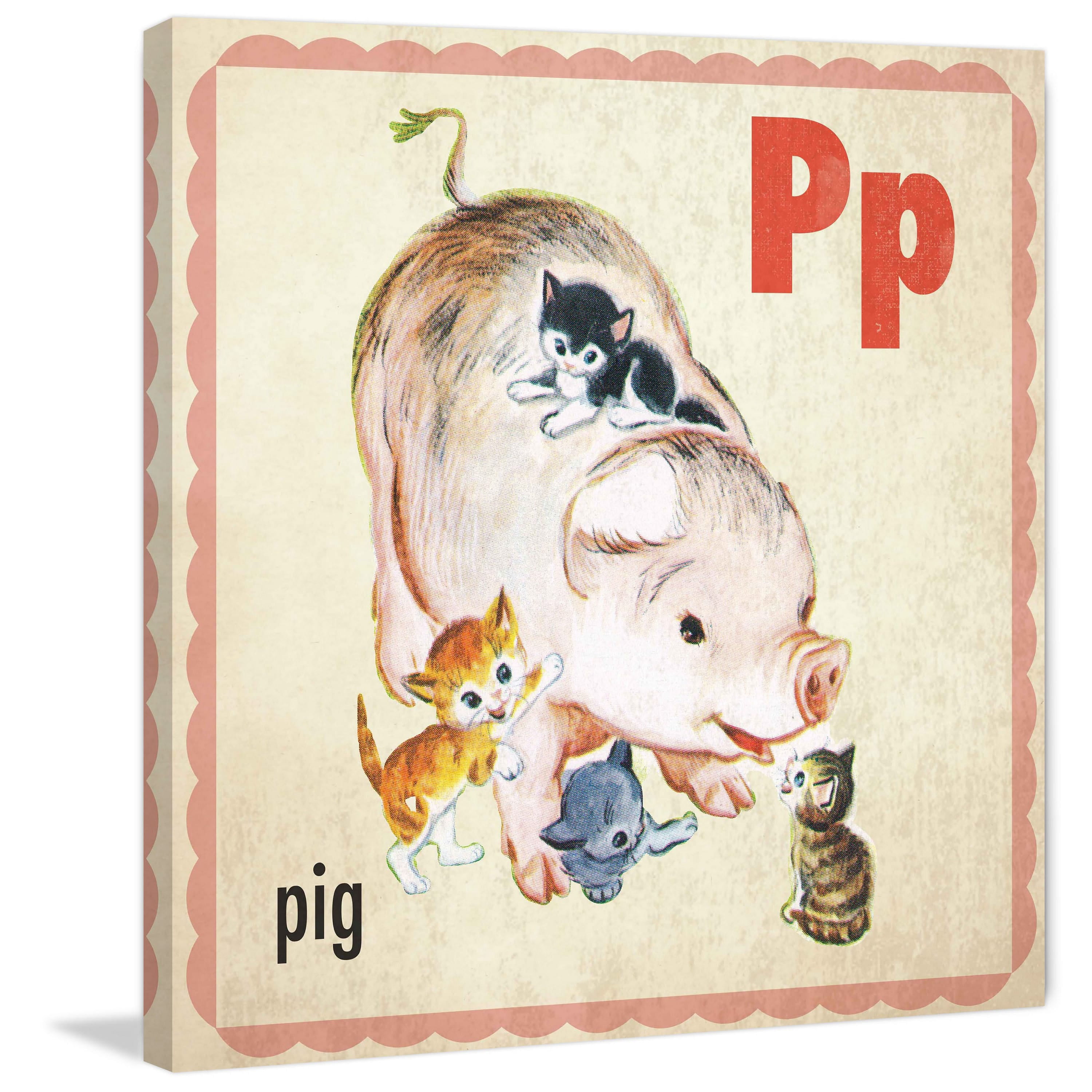 Marmont Hill "Pig" by Curtis Painting Print on Canvas