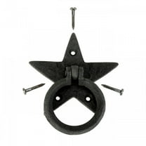 Renovators Supply Cabinet Pulls 3.8" Black Star Design Iron Ring Drawer Pulls w/Screws