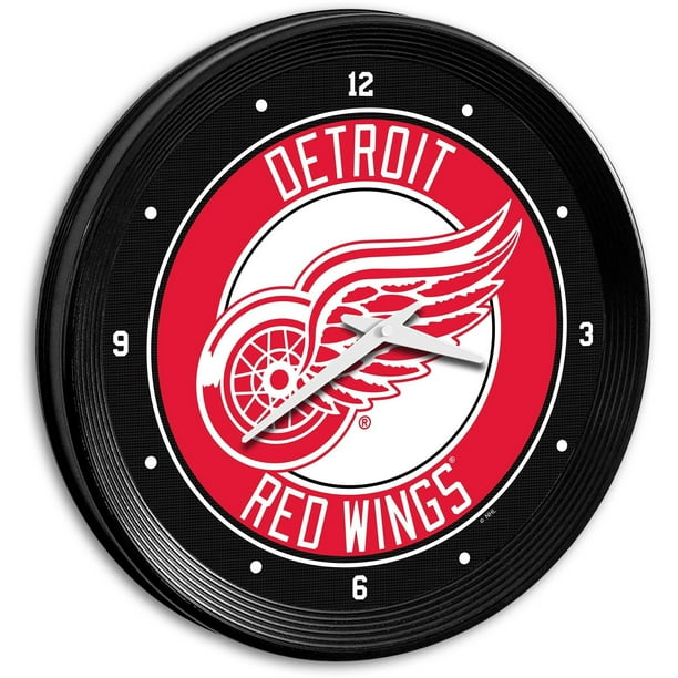Detroit Red Wings Ribbed Frame Wall Clock
