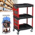 thumbnail image 2 of Car Detailing Cart with Wheels – DIY 3-Tier Heavy-Duty Mobile Utility Organizer for Car Wash & Auto Repairs – Adjustable Side Trays, Tool Hooks – Workshop Storage for Mechanics & Detailers, 2 of 12