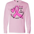 thumbnail image 3 of Inktastic Love, Care, Cure Breast Cancer Awareness Pink Ribbon Long Sleeve T-Shirt, 3 of 5