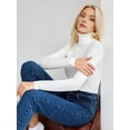 thumbnail image 4 of Suéteres Acanalados para Mujer, Lindos Suéteres de Punto de Cuello Alto, Ajustados y Cálidos un Tamaño, 4 of 10