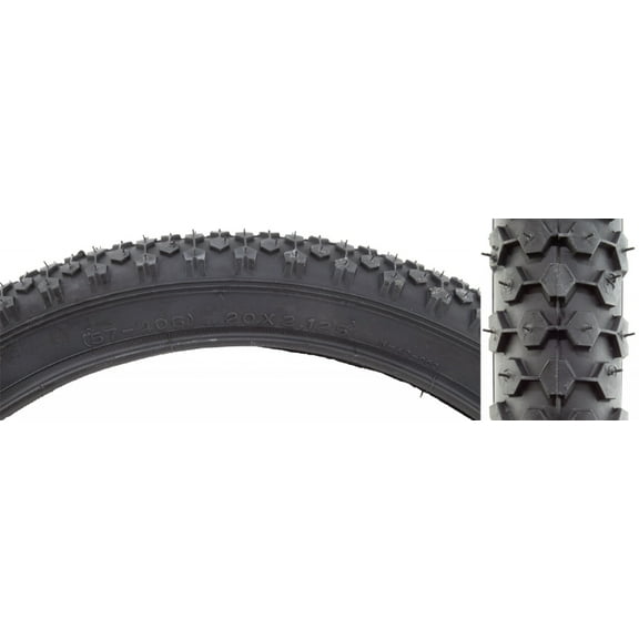 Sunlite Knobby 20x2.125 Wire 40 Black/Black Reflective Road Tire