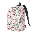 thumbnail image 1 of Vsdgher Vintage Christmas Reindeer Print Canvas Backpack Travel Rucksack Unisex Knapsack 15.7/17.7Inch Laptop Backpack for Work,College-Small, 1 of 5