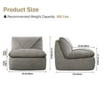 thumbnail image 5 of COOLHUT 35.4"W Accent Chair, Upholstered Beanbag Sofa Chair, Modern Single Chair Accent Chair for Living Room Bedroom, Stone Gray, 5 of 8