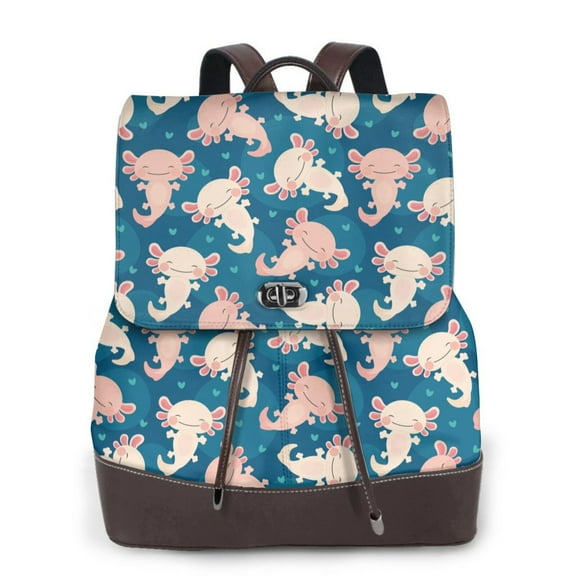 Goofa Cute Salamander for Leather Backpack Purse for Women Fashion Multipurpose Design Handbag Ladies Shoulder Bags Travel Backpack