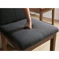 thumbnail image 5 of Guyou 26" Counter Height Bar Stools Set of 2, Modern Linen Upholstered Barstools, Rustic Farmhouse Wooden Kitchen Island Chairs with Backrest and Footrest for Dining Room Home Bar Patio Club, Charcoal, 5 of 8