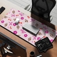 thumbnail image 2 of Long Mouse Pads for Desk,Pink Football and Flowers Pattern Desk Mats on Top Of Desks, Desk Mouse Pad Extra Large with 3mm Non-Slip Base and Stitched Edge for Gaming,Office,Work,Home 35.4"x15.7", 2 of 6