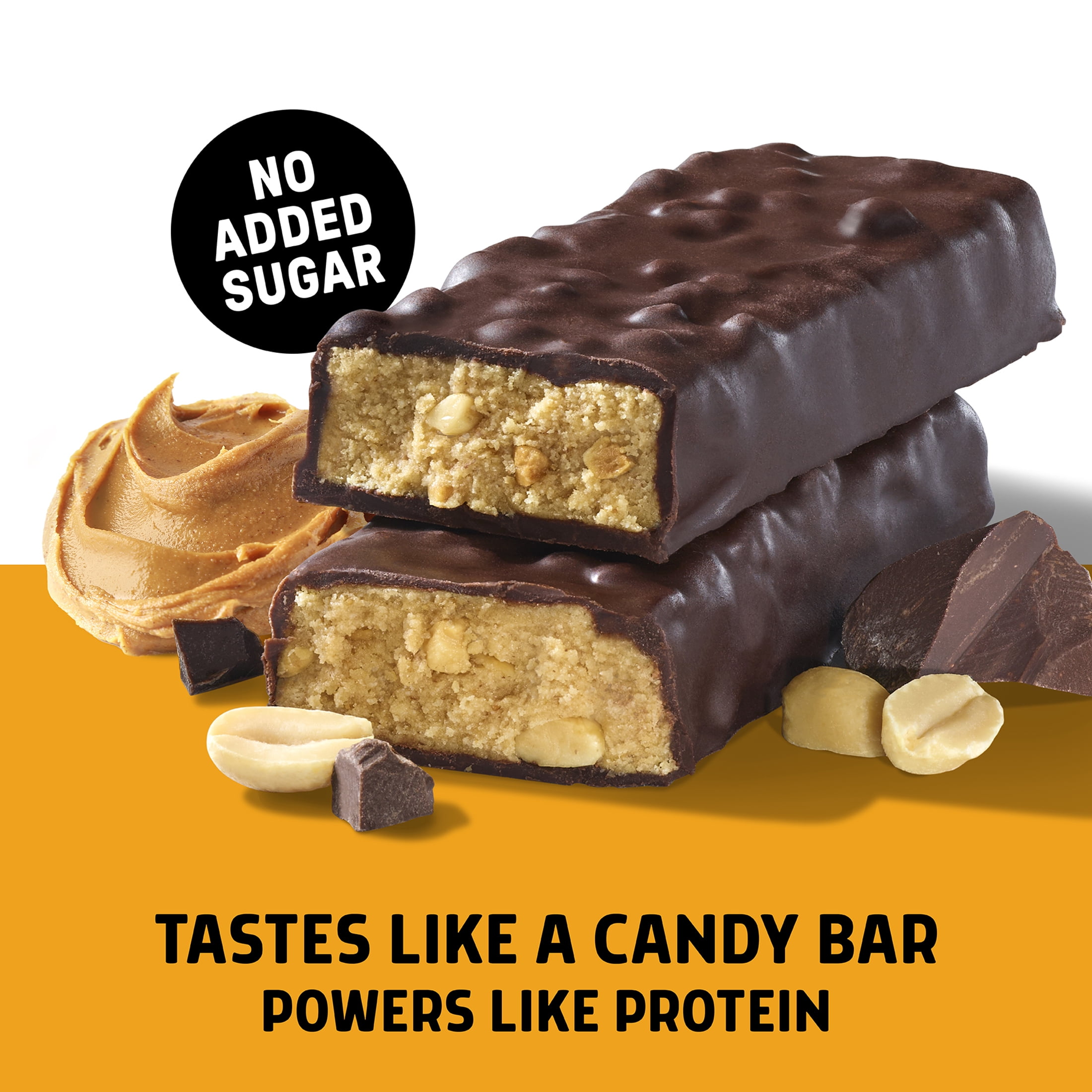 JUNKLESS Peanut Butter Chocolate Protein Bar, 15 g Protein, High Fiber, Gluten Free, 1.9 oz, 4 Count