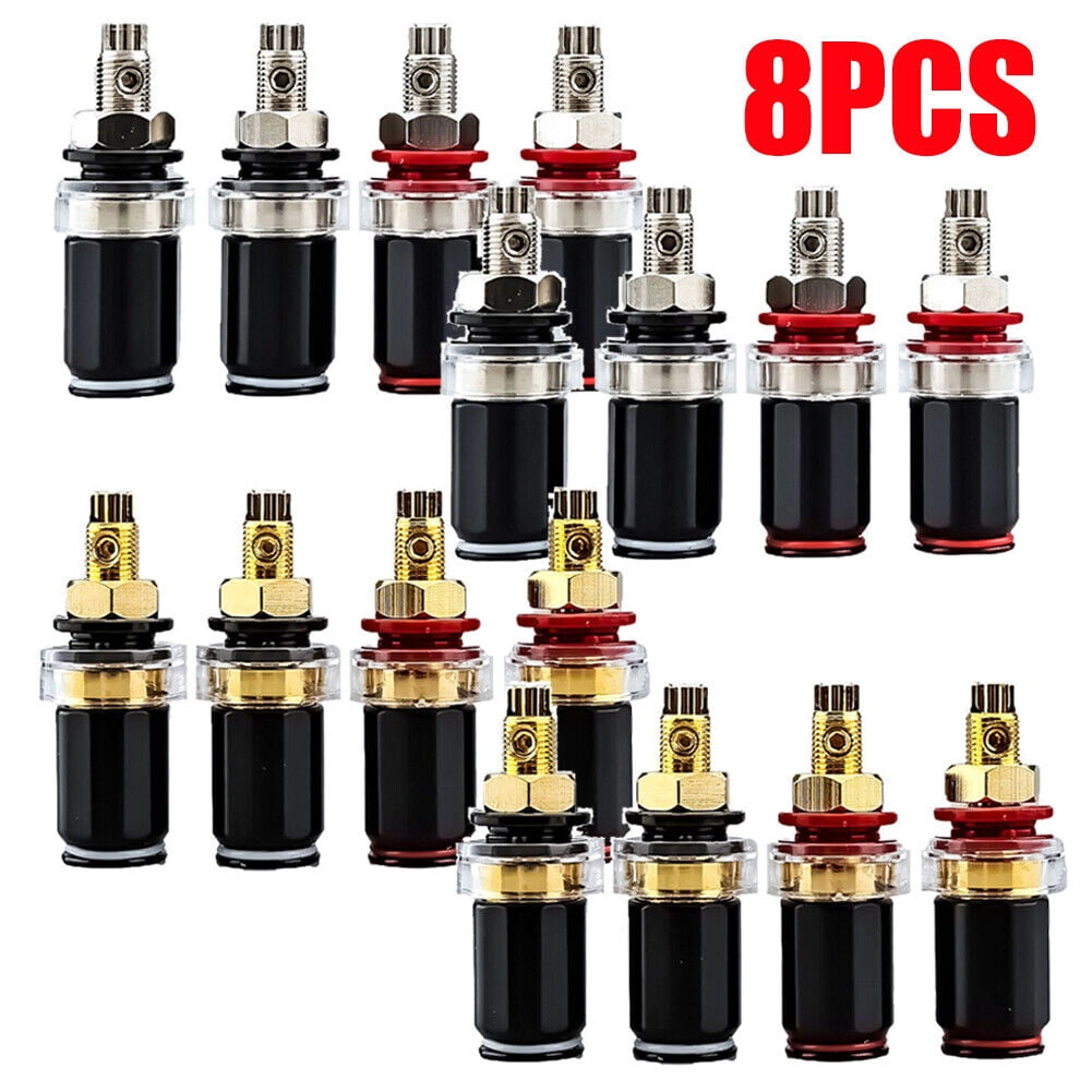 8Pcs Rhodium Plated HiFi Amplifier Speaker Binding Post Socket Female Terminal