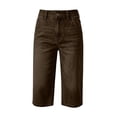 thumbnail image 4 of Fmbrln Womens Summer Cargo Capri Jeans High Waisted Button Cropped Denim Pants with Pockets, 4 of 6