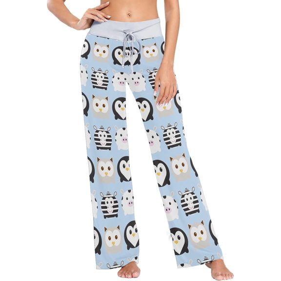 Women's Pajama Pants Cute Owl Comfy Stretch Sleepwear Essentials womens Lightweight Lounge Terry Pajama Pant, X-Large