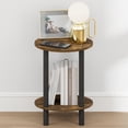 thumbnail image 4 of Furinno TURN-N-TUBE 2-Tier Round Tall Narrow Open Shelf Nightstand Amber Pine, 4 of 4