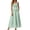 Light Green, variant on Women Summer 2 Piece Outfit Gingham Square Neck Smocked Sleeveless Cami Top And Tiered Long Skirt Plaid Casual Matching Set with Pockets