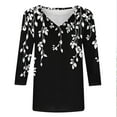 thumbnail image 6 of Roncen 3/4 Length Sleeve Womens Tops V Neck Casual Tunic Tops Basic Shirts Loose Fit Blouse, 6 of 6
