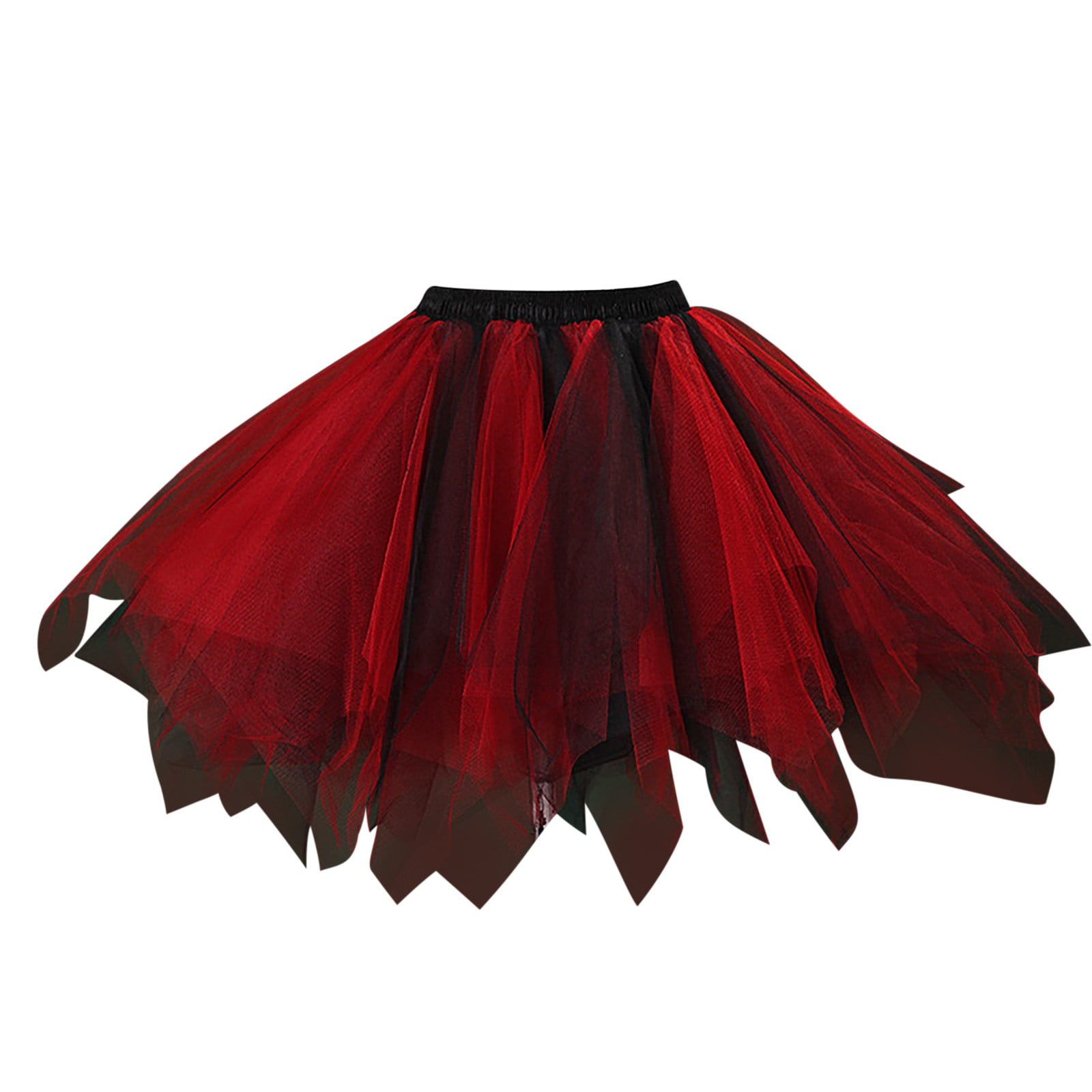 Women Mesh Tulle Tutu Skirt Princess Teen Girls Elastic Multi Layered