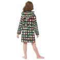 thumbnail image 7 of FORMRS Niños Bathrobe Unisex Hooded Robe Soft Plush Pajamas Sleepwear, Size 4-6T, Green Block Pattern, 7 of 7
