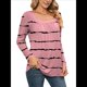 thumbnail image 2 of Camiseta Tipo Túnica de Larga con Cuello Cuadrado para Mujer, Holgada, de Cintura Alta, Estampada, para Otoño Rayas Negras S, 2 of 10