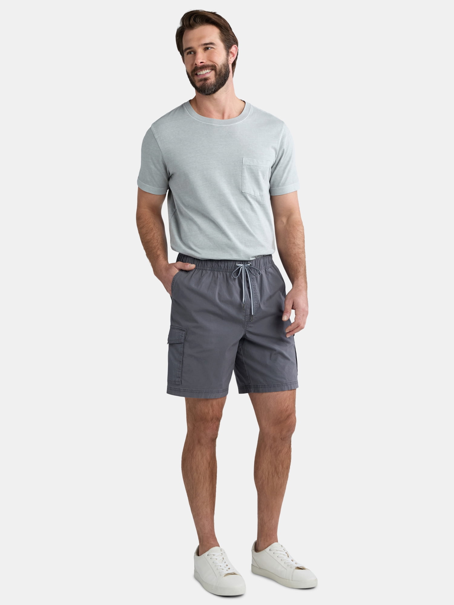 George Men's & Big Men's Pull-On Cargo Shorts, 8" Inseam, Sizes S-2XL