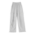 thumbnail image 7 of CAIVO Women's Solid Color Fashion Sport Pants High Waisted Drape Work Pants Loose And Casual Pants Slacks Trousers Chic Streetwear, 7 of 7