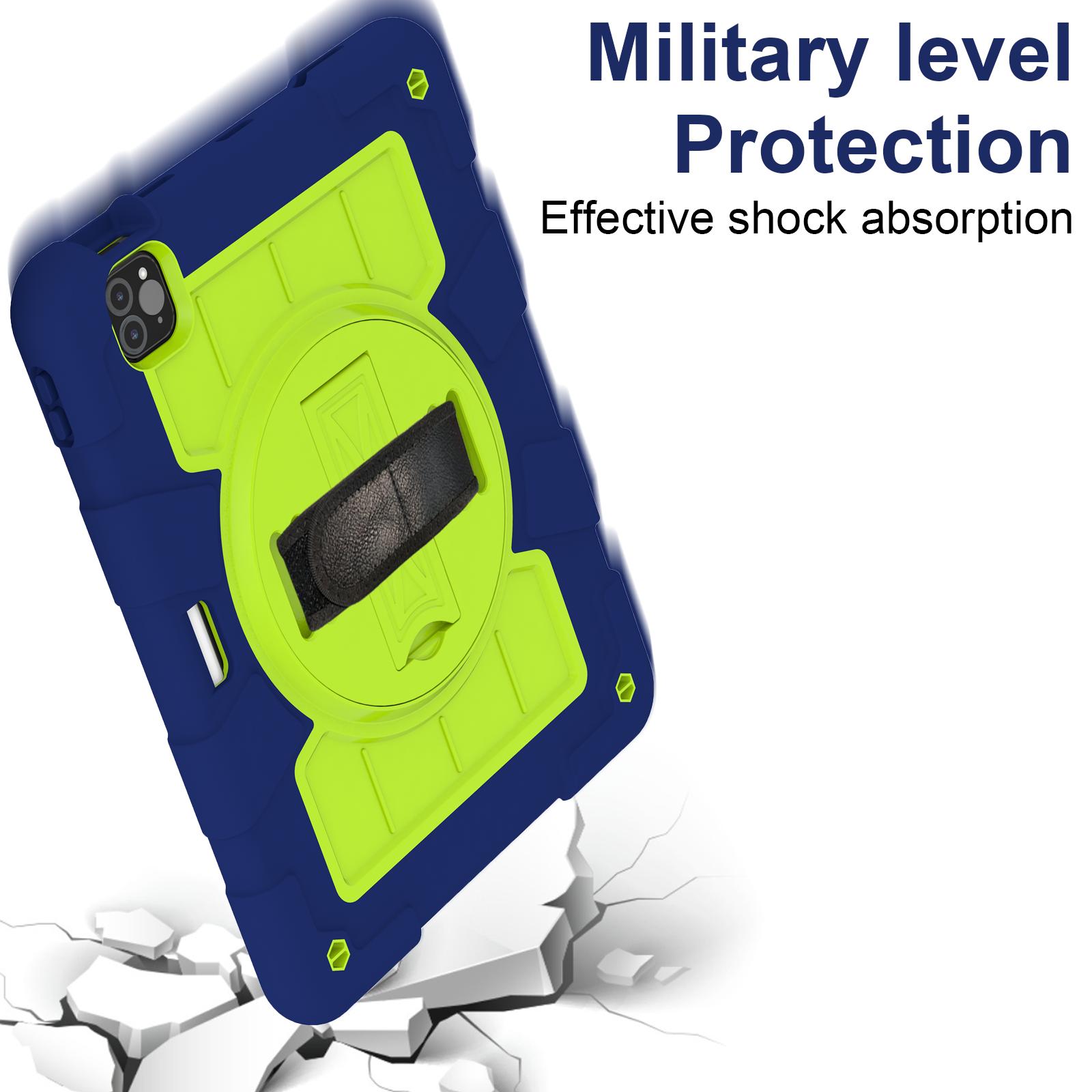 Shockproof Case for Apple iPad Air 11 Inch M4 M3 M2 2026/2025/2024, with Pencil Holder iKids Friendly Hand Strap Shoulder Strap Kickstand Anti-Scratch Case Cover for iPad Air 11",Darkblue