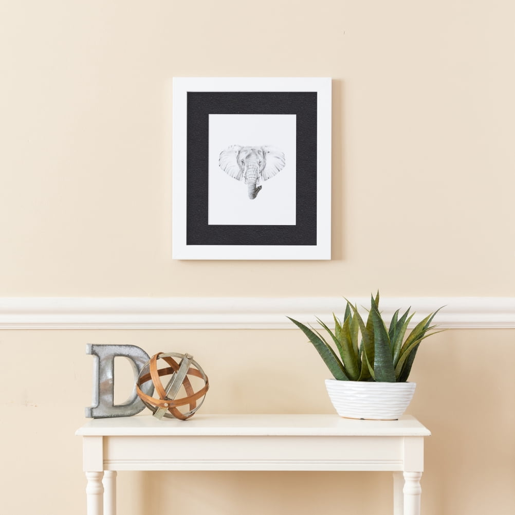 ArtToFrames 22x28" Matted Picture Frame with 18x24" Single Mat Photo Opening Framed in 1.25" Satin White Frame and 2" Black Mat (FWM-3966-22x28)