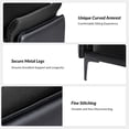 thumbnail image 6 of Modern Loveseat with Metal Legs Curved Arms Linen Leather Fabric Sofa for Living Room Black, 6 of 8