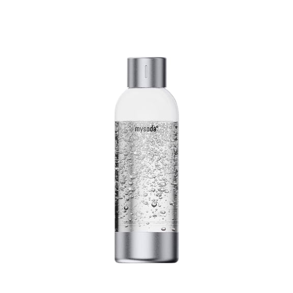 Mysoda Premium Water Bottle BPA Free Quick Lock Sparkling Water Bottle 1L Silver Safe