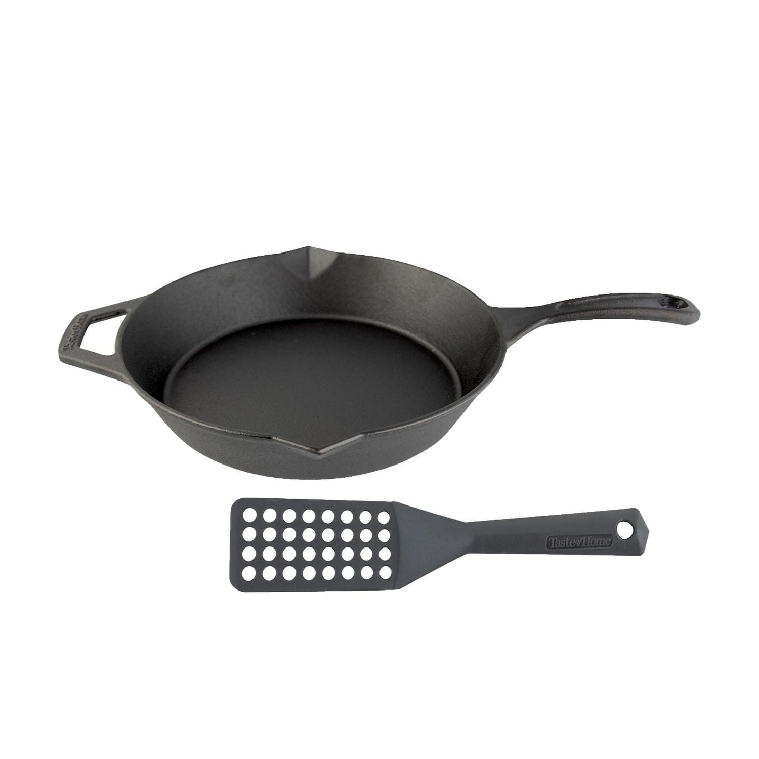 Taste of Home Skillet Bundle, 1 10inch Cast Iron Skillet and 1 Vented Spatula