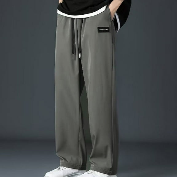 Zorckvet Mens Big and Tall Pants Loose Fit Straight Leg Casual Workout with Pockets Pant for Men