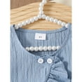 thumbnail image 4 of Sweet & Casual Light Blue Kids Outfit Set: Pearl - Decorated Sleeveless Top + Wide - Leg Pants  Summer、Casual Wear、Ruffle Detail, 4 of 8
