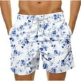 thumbnail image 2 of Axiiglly Beach Shorts for Men Plus Size Summer Shorts Casual Floral Printed Board Shorts Elastic Waist Vacation Swim Trunks Comfy Lightweight Hawaiian Shorts with Pockets, 2 of 5
