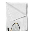 thumbnail image 2 of Youth Soft Flannel Fleece Blanket, Assorted Sports Equipment Different Balls Bat Tennis Racket Baseball Glove on White, Cozy Plush for Indoor and Outdoor Use, 50" x 70", Multicolor, by Ambesonne, 2 of 5