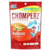 Seasnax Chomperz Crunchy Seaweed Chips - Barbecue - Case of 8 - 1 oz.