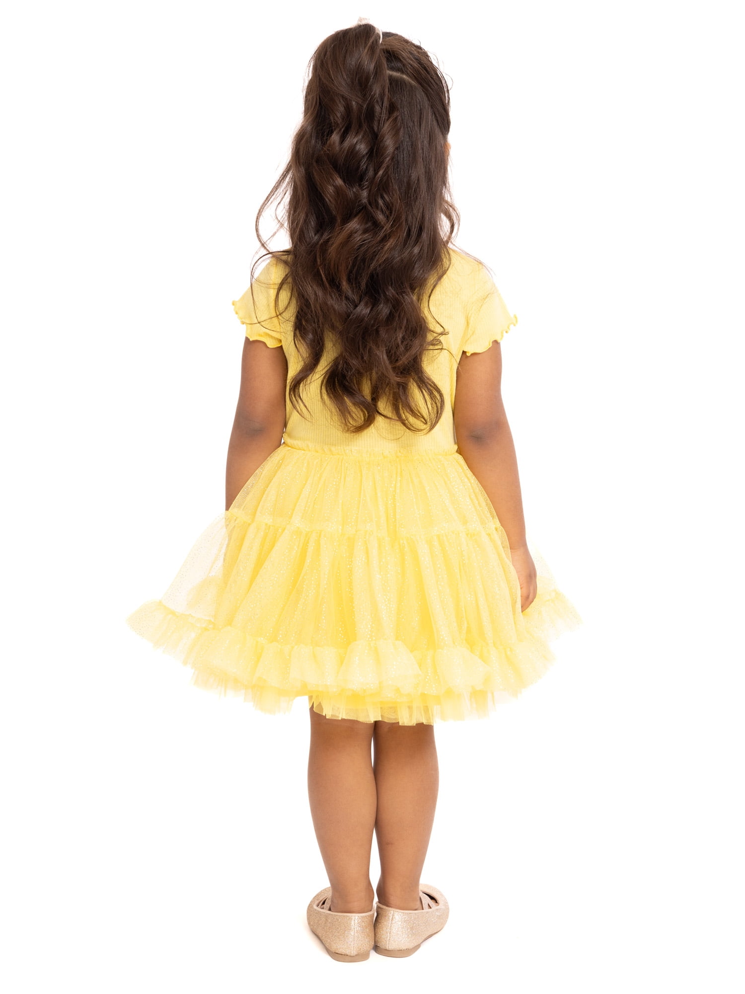 Dolly Parton Toddler Girls Graphic Tutu Dress with Short Sleeves, Sizes 12M-5T