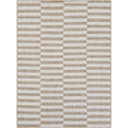 thumbnail image 2 of Unique Loom Outdoor Striped Collection Area Rug - Striped (5' x 7' Rectangle Taupe/Ivory), 2 of 6