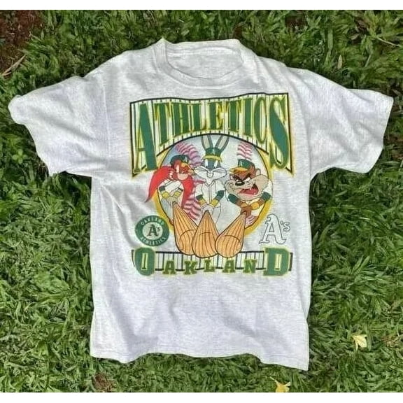 Vintage 1993 MLB Oakland Baseball T-shirt, Looney Tunes Athletics Shirt, World Series