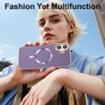 thumbnail image 7 of Designed for iPhone 16 Plus Magnetic Phone Case,Compatible with Mag-Safe,Anti-Scratch PU Leather Bumper,Shockproof Elegant Electroplated Rugged Ultra Slim Thin Phone Case,Darkpurple, 7 of 7