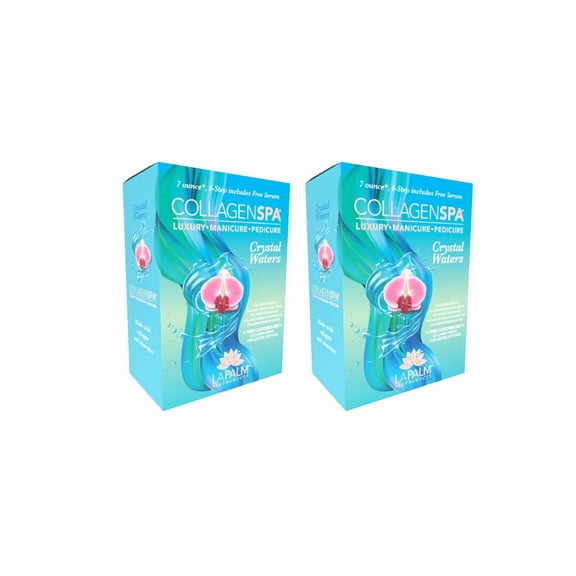 La Palm Collagen Spa 6 Step Manicure/Pedicure Kit Crystal Water 2 Pack