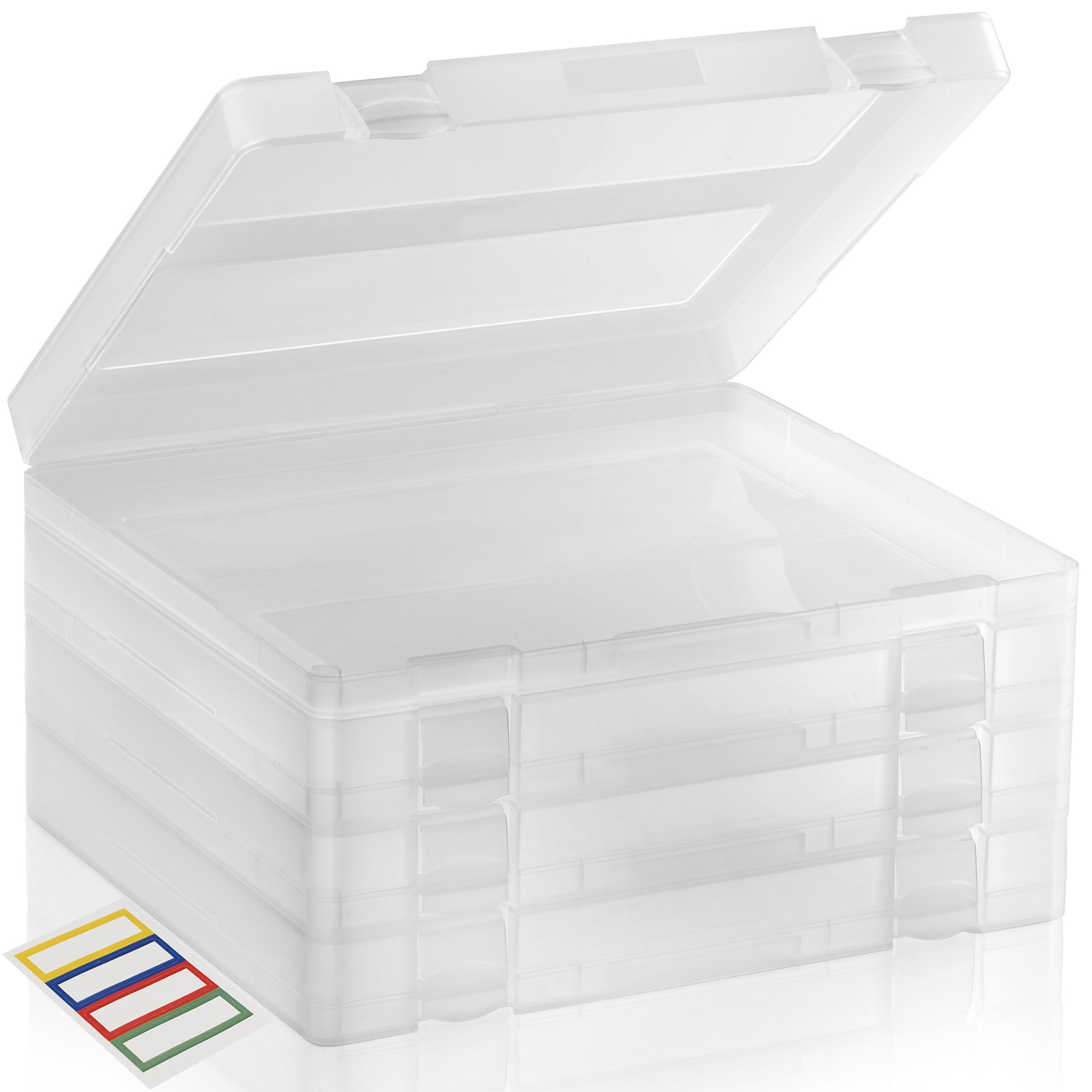 Storage Standard 4-Pack Stackable Craft & Document Organizers with Labels