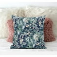 thumbnail image 4 of Sea Garden Rose Suede Zippered Pillow W Insert in Red Light Green Indigo 18 x 18, 4 of 5