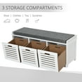 thumbnail image 4 of HOMCOM Upholstered Shoe Stool Children Organizer Chair Linen Seat Home, 4 of 10
