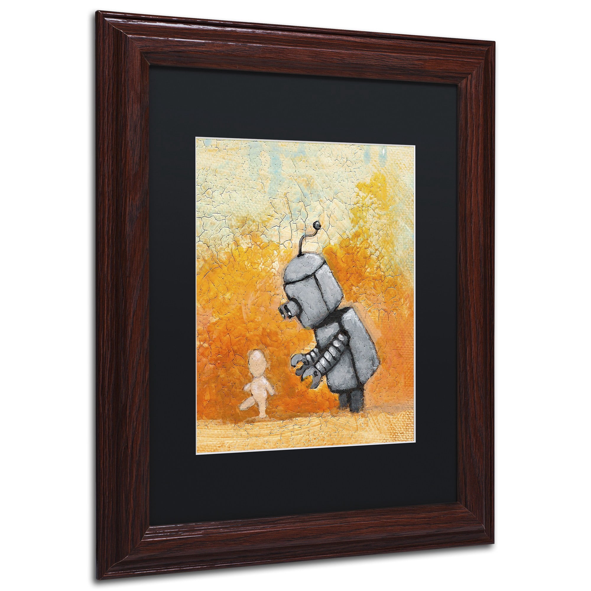 Trademark Fine Art 'Caretaker' Canvas Art by Craig Snodgrass, Black Matte, Wood Frame