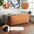 thumbnail image 3 of DREAMSIDEA Large Rectangular Pouf, Ottoman Footstool, Upholstered in 100% Genuine Leather Brown for Living Room, Bedroom and Kids Room, Tranditional, Boho, 3 of 5