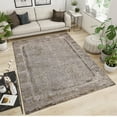 thumbnail image 2 of 3x4ft Rug Non Slip Scratched Geometric Frame Small Entryway Mats, Machine Washable Old Newspaper Grunge Style Area Rug, Throw Rugs Carpet for Front Door Bedroom Bedside, 2 of 6