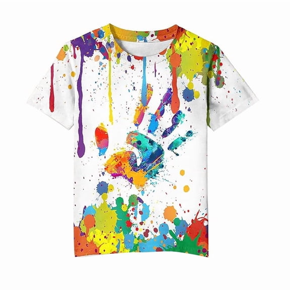 Tfken Comfy Tops For Boys Soft Daily Wear Travel Lightweight Tees Short Sleeve Print Graphic Casual T-Shirts Summer Tshirts Child Classic Clothes Size 1-2 Years