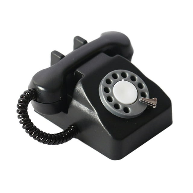 Muebles de Retro 1/12, juguetes, Mini juego de simulación, negra, teléfono en miniatura para decoración de casa de muñ Sunnimix teléfono en miniatura