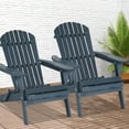 thumbnail image 3 of NiamVelo Outdoor Adirondack Chairs Set of 2, Folding Lounger Chair for Lawn,Outdoor,Patio,Fire Pit Seating Accent Furniture w/Natural Finish Weather Resistant, Wooden， Navy Blue, 3 of 10