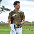 thumbnail image 4 of Daiia Dinosaur Bald Eagle Pattern Men’s Polo Shirts,Solid Deck Shirt,Classic Fit, Breathable Cotton Polo for Casual and Sport Wear-Large, 4 of 7